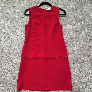 Ann Taylor LOFT Red Seamed Shift Dress